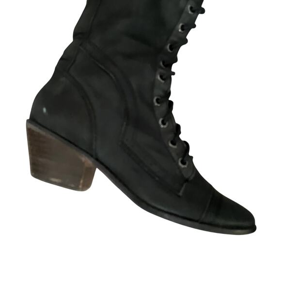 Free People X Jeffrey Campbell Joe Lace Up Leather Boots Size 6 - Picture 12 of 13